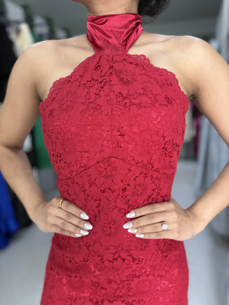 Red Lace Maxi Dress