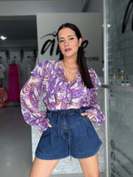 Abstract Purple Blouse