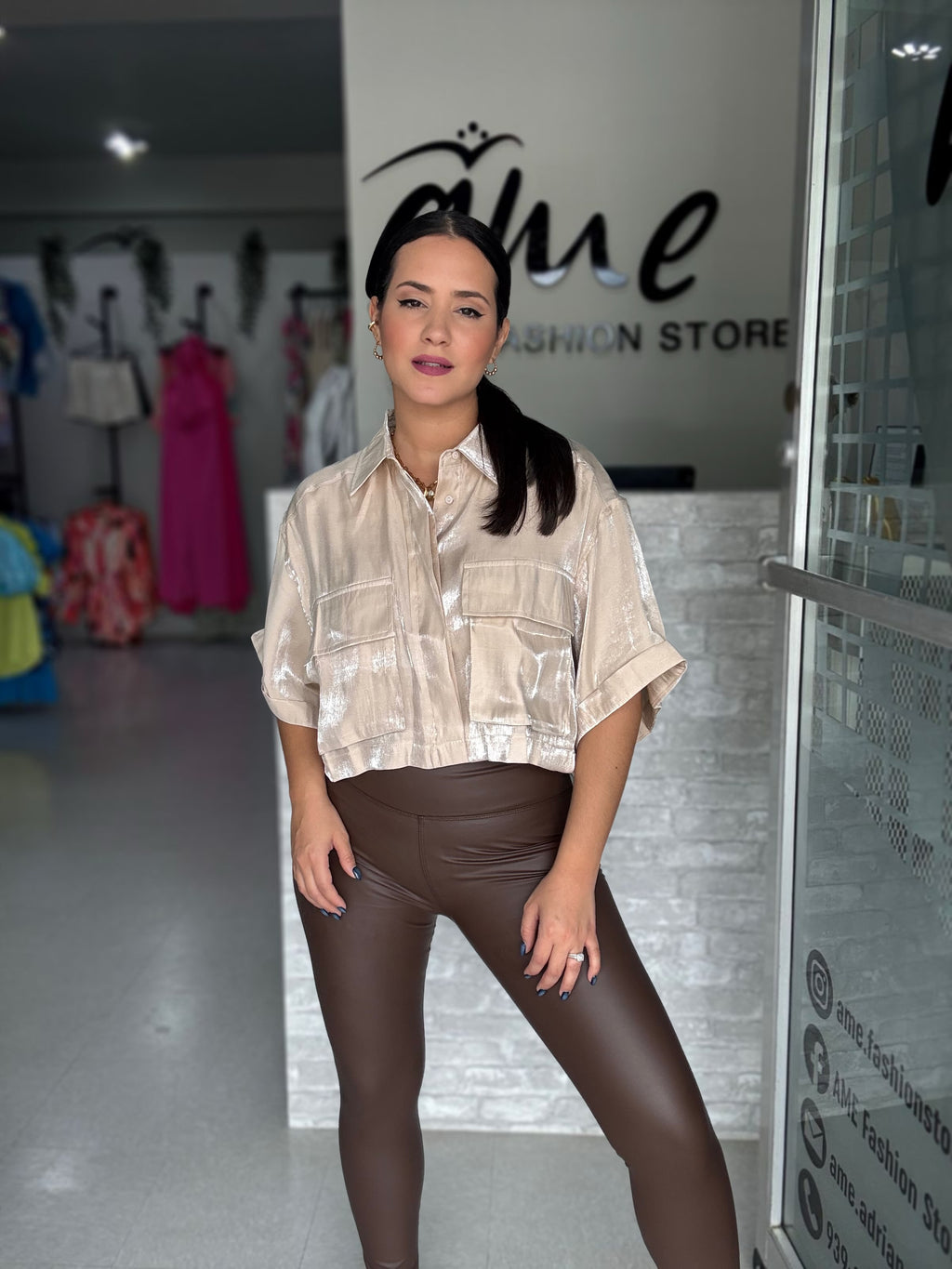 Cognac Leather Legging