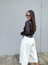 Capri White Pant With Belt