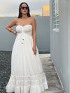 White Strapless Maxi Dress