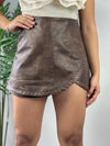 Brown Leather Skort