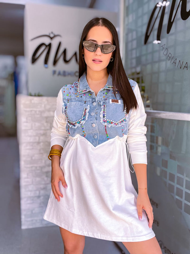 White Denim Dress