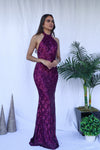 Sequins Wine Formal Dress