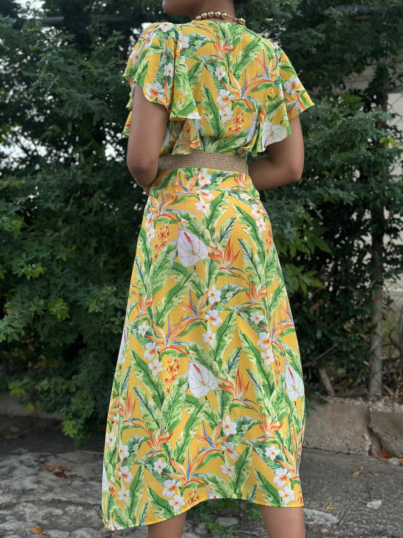 Yellow Print Dress