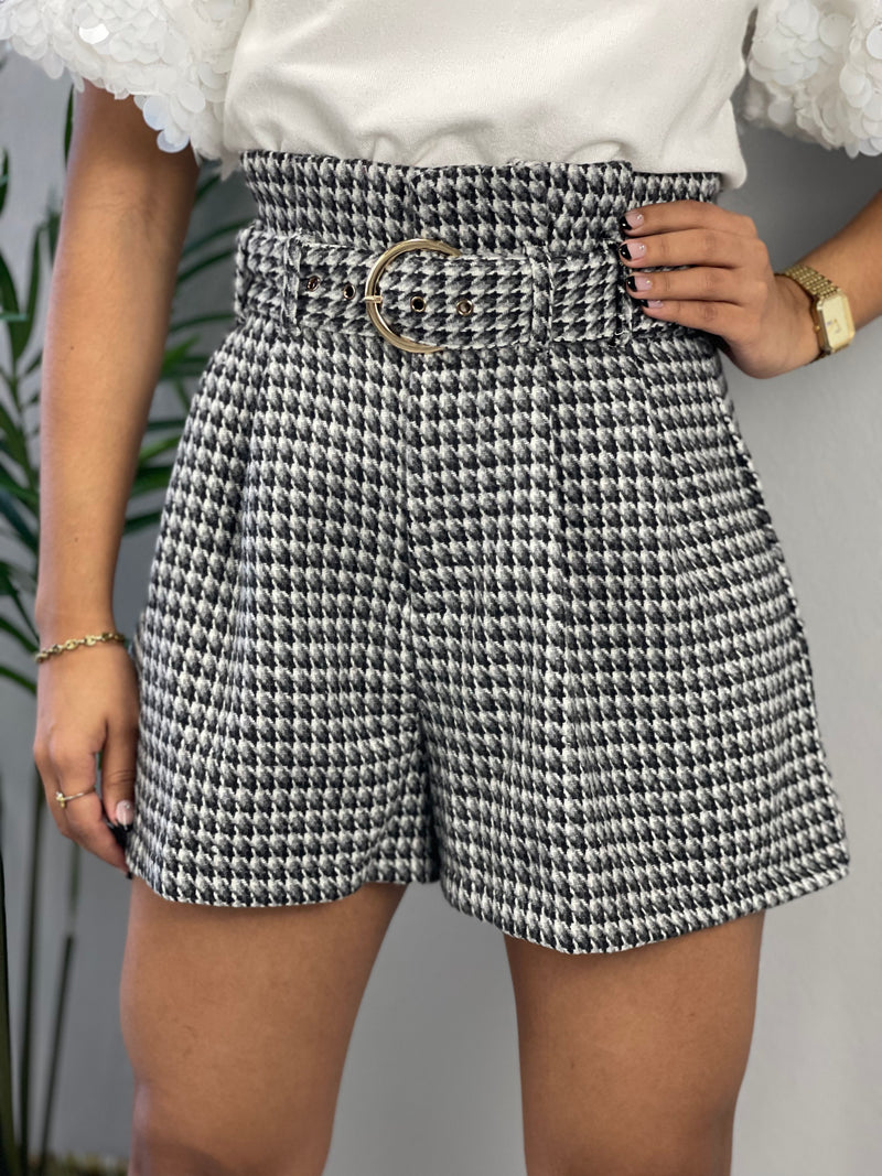 Grey Tweed Short