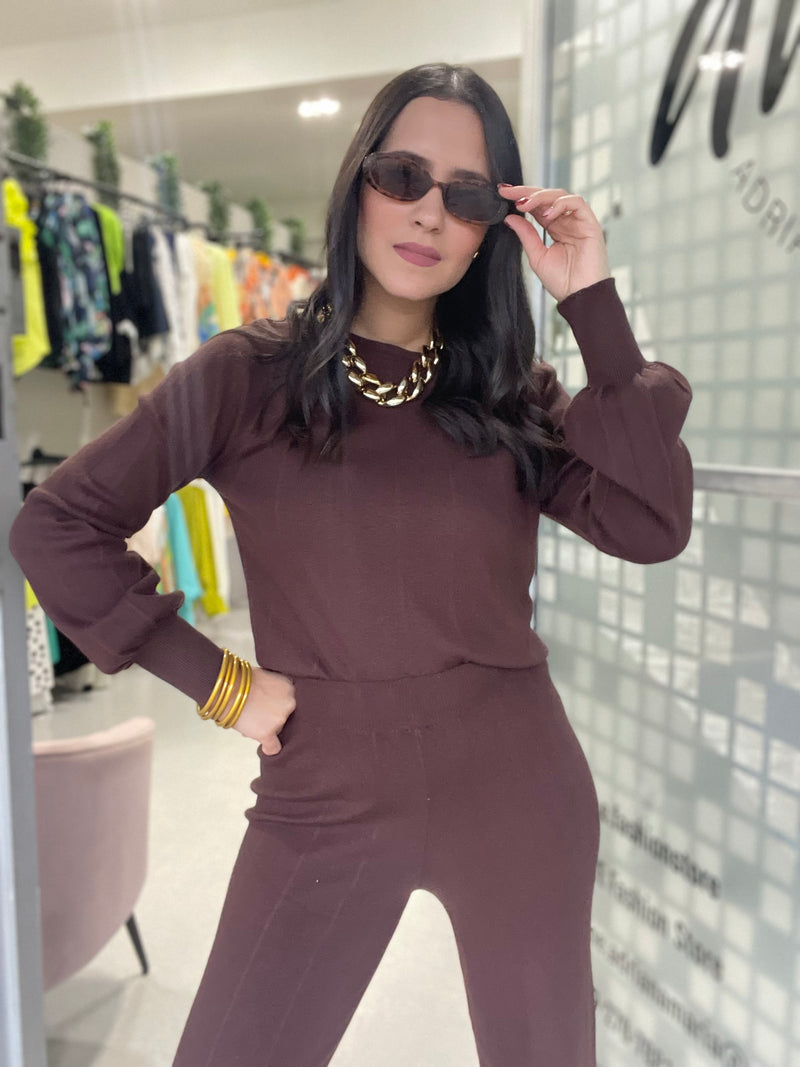 Brown Sweater Set