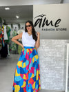 Multicolor Pleated Palazzo