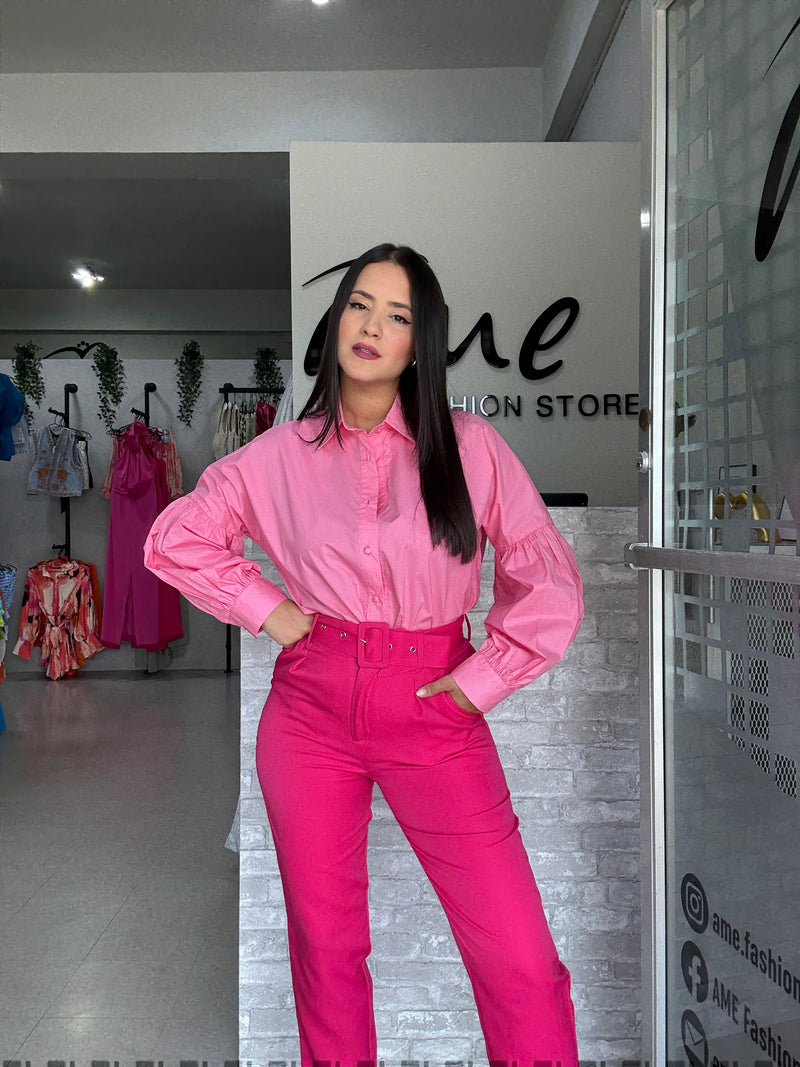 Soft Pink Buttons Blouse