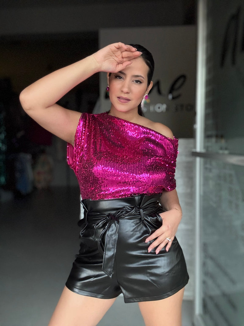Leather Black Short