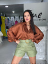 Green Leather Short