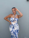 Blue Halter Maxi Dress