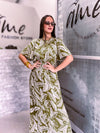 Olive Tropical Maxi Dress