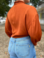 Cinnamon Satin Blouse