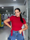 Tulip Sleeve Red Sweater