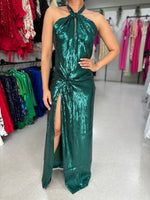 Green Sequins Maxi Dress