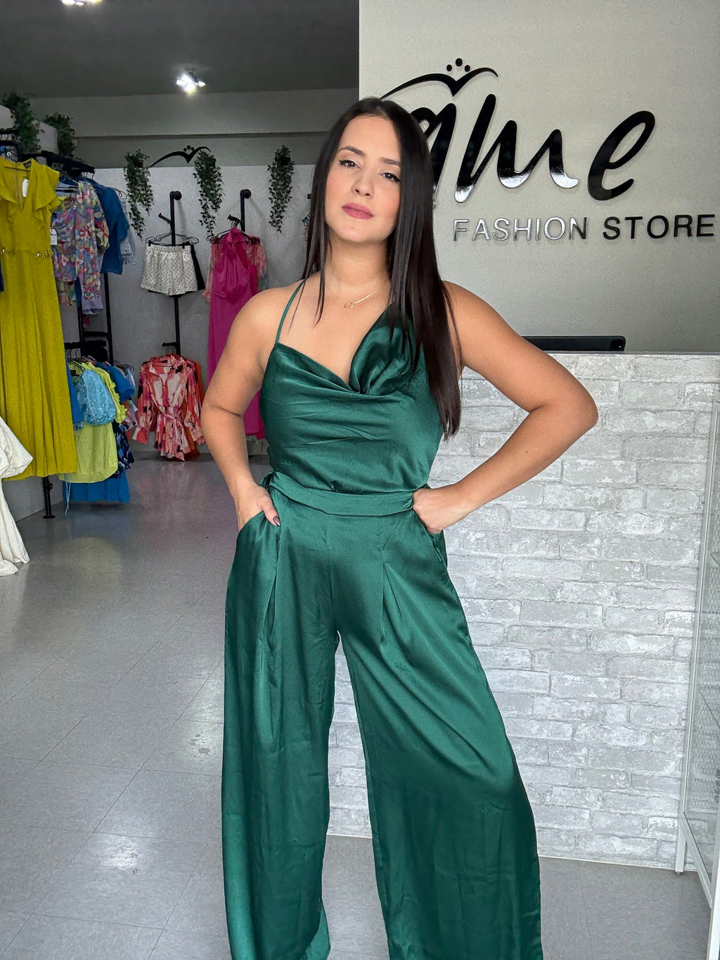 Green Satin Set