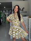 Mustard Printed Dress