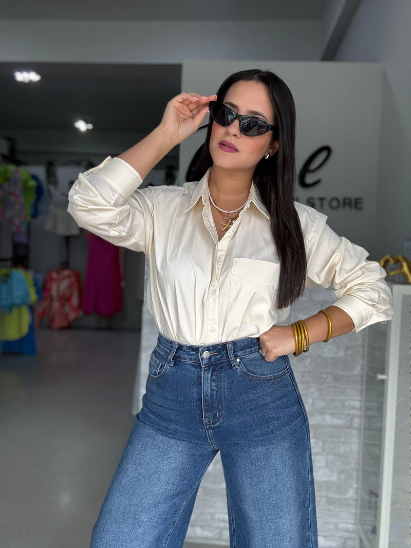 Ivory Buttons Blouse