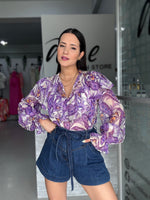 Abstract Purple Blouse