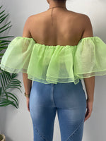 Lime Ruffles Top