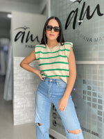 Green Stripes Top