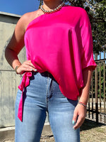 Pink One Shoulder Blouse