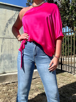 Pink One Shoulder Blouse