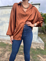 Brown Satin Shirt