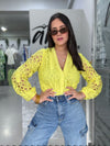 Yellow Guipure Blouse