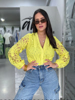 Yellow Guipure Blouse