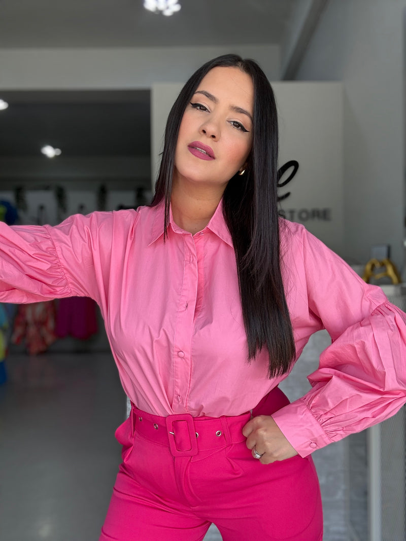 Soft Pink Buttons Blouse