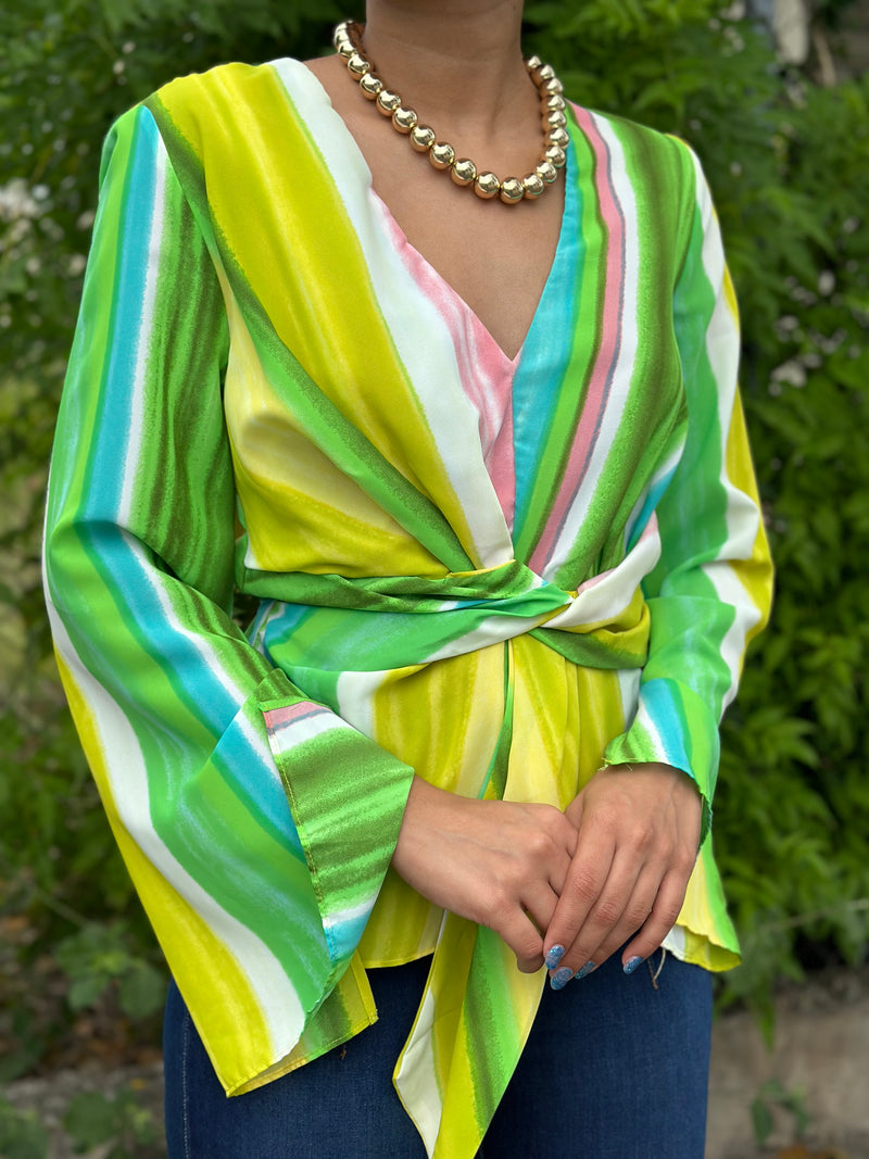 Stripes Lime Blouse