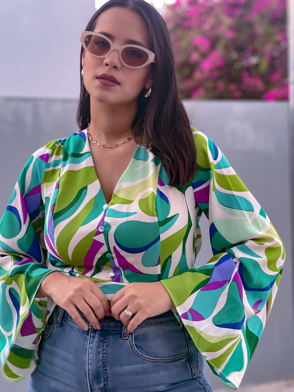 Green Teal Blouse