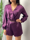 Plum Satin Romper