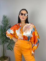 Orange Flowers Blouse