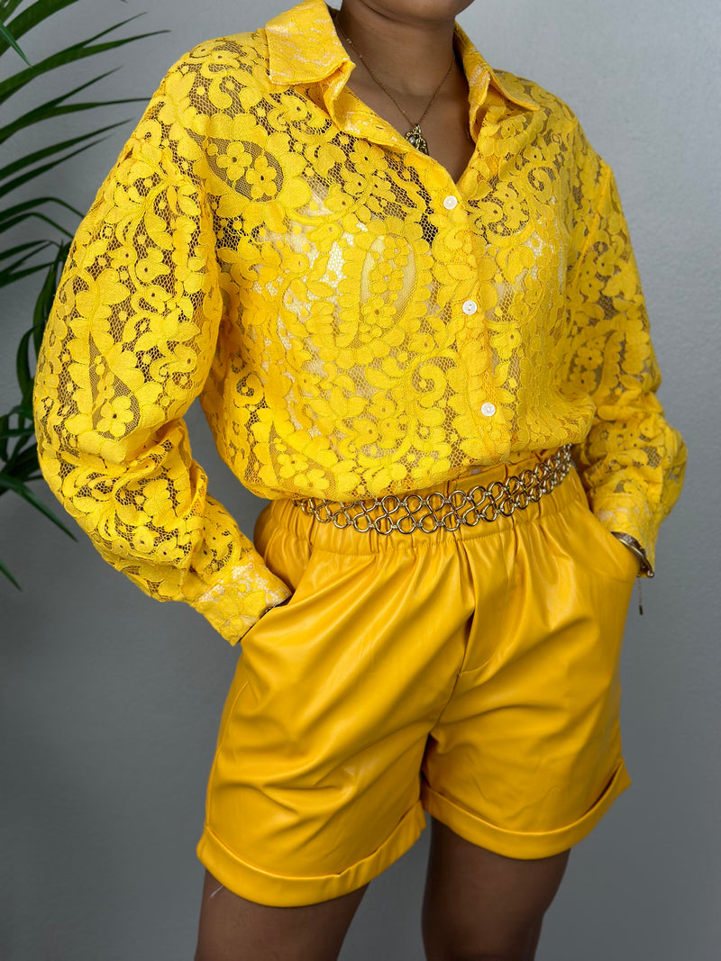 Mustard Leather Short