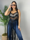 Black Crochet Cover Up