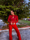 Red Sequins Bodysuit