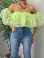 Lime Ruffles Top