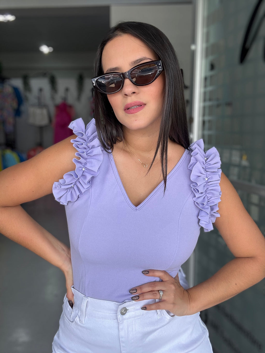 Lilac Pearls Top