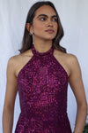 Sequins Wine Formal Dress