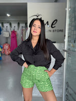 Green Snake Printed Short