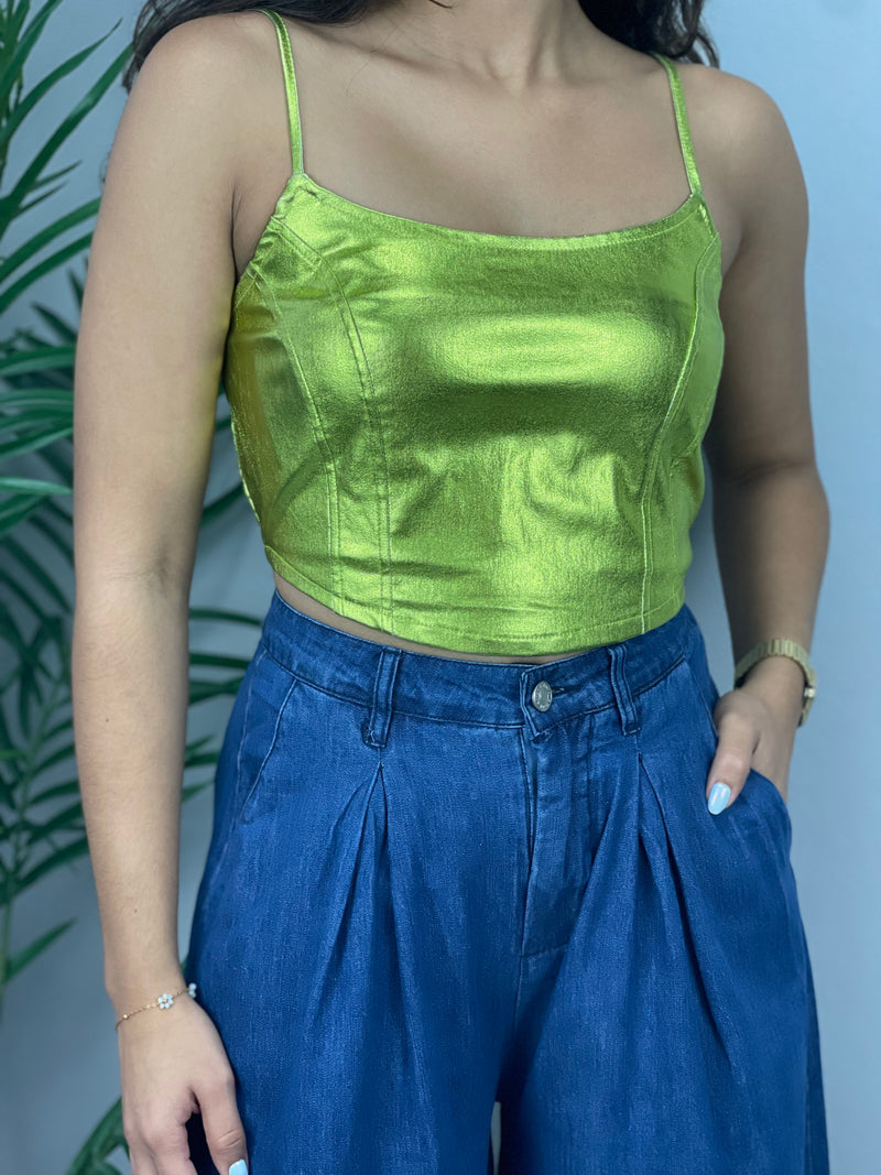 Lime Metallic Top