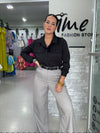 Grey Stripes Bottom with Belt