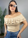 Ivory Ruffles Crop Top