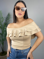 Ivory Ruffles Crop Top