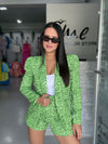 Green Snake Printed Blazer