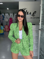 Green Snake Printed Blazer