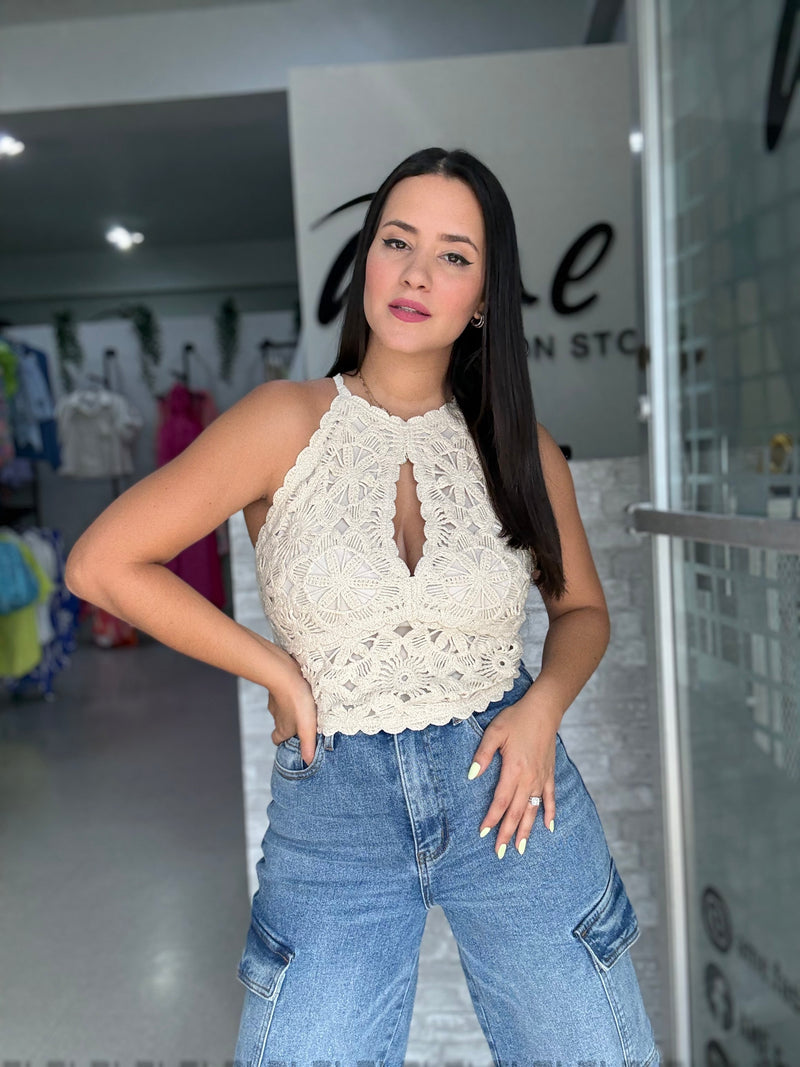 Natural Crochet Top